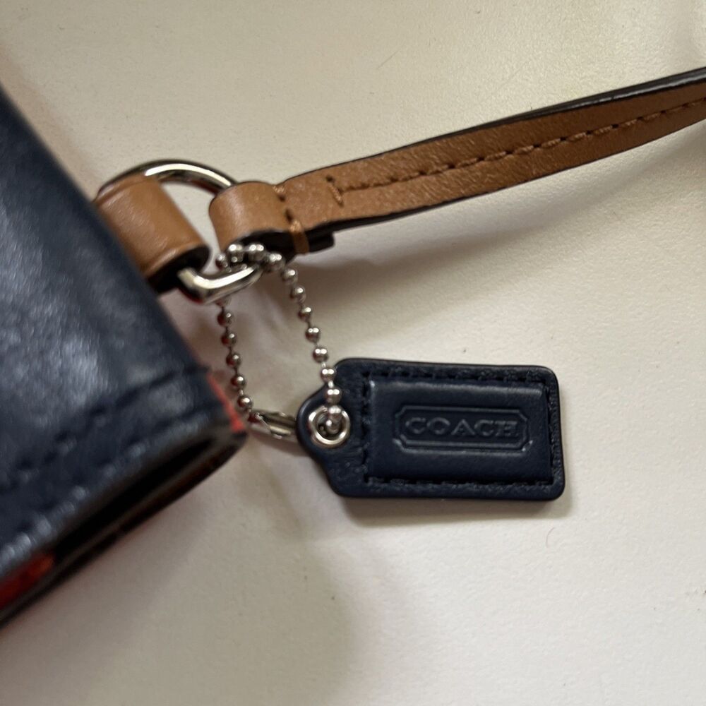 COACH Park  Colorblock Leather Dylan Wallet F49554 Navy/Red - Picture 11 of 11